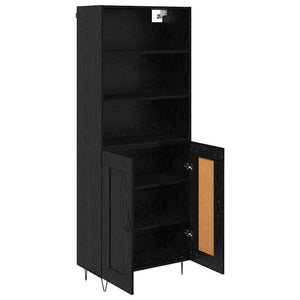 Highboard 2 τμχ. Μαύρη Οξυά 69,5 x 34 x 180 εκ.