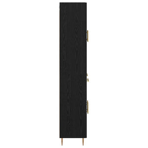 Highboard με συρτάρι 2 pcs Μαύρη Οξυά Επεξεργασμένο ξύλο - Pakobazaar