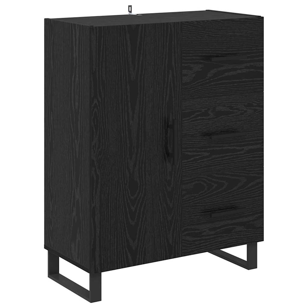 Highboard Μαύρη Οξυά 69,5 x 34 x 180 εκ. Επεξεργασμένο ξύλο - Pakobazaar
