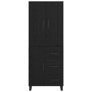 Highboard Μαύρη Οξυά 69,5 x 34 x 180 εκ. Επεξεργασμένο ξύλο - Pakobazaar