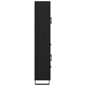 Highboard Μαύρη Οξυά 69,5 x 34 x 180 εκ. Επεξεργασμένο ξύλο - Pakobazaar