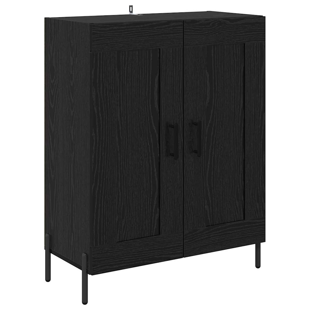 Highboard Μαύρη δρυς 69,5 x 34 x 180 εκ. Επεξεργασμένο ξύλο