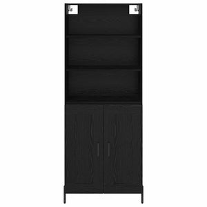 Highboard Μαύρη δρυς 69,5 x 34 x 180 εκ. Επεξεργασμένο Ξύλο