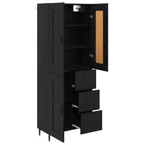 Highboard 2 τμχ. Μαύρη Οξυά 69,5 x 34 x 180 εκ.