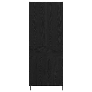 Highboard Μαύρη Οξυά 69,5 x 34 x 180 εκ. Επεξεργασμένο Ξύλο