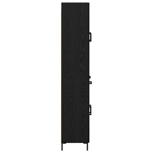 Highboard Μαύρη Οξυά 69,5 x 34 x 180 εκ. Επεξεργασμένο Ξύλο