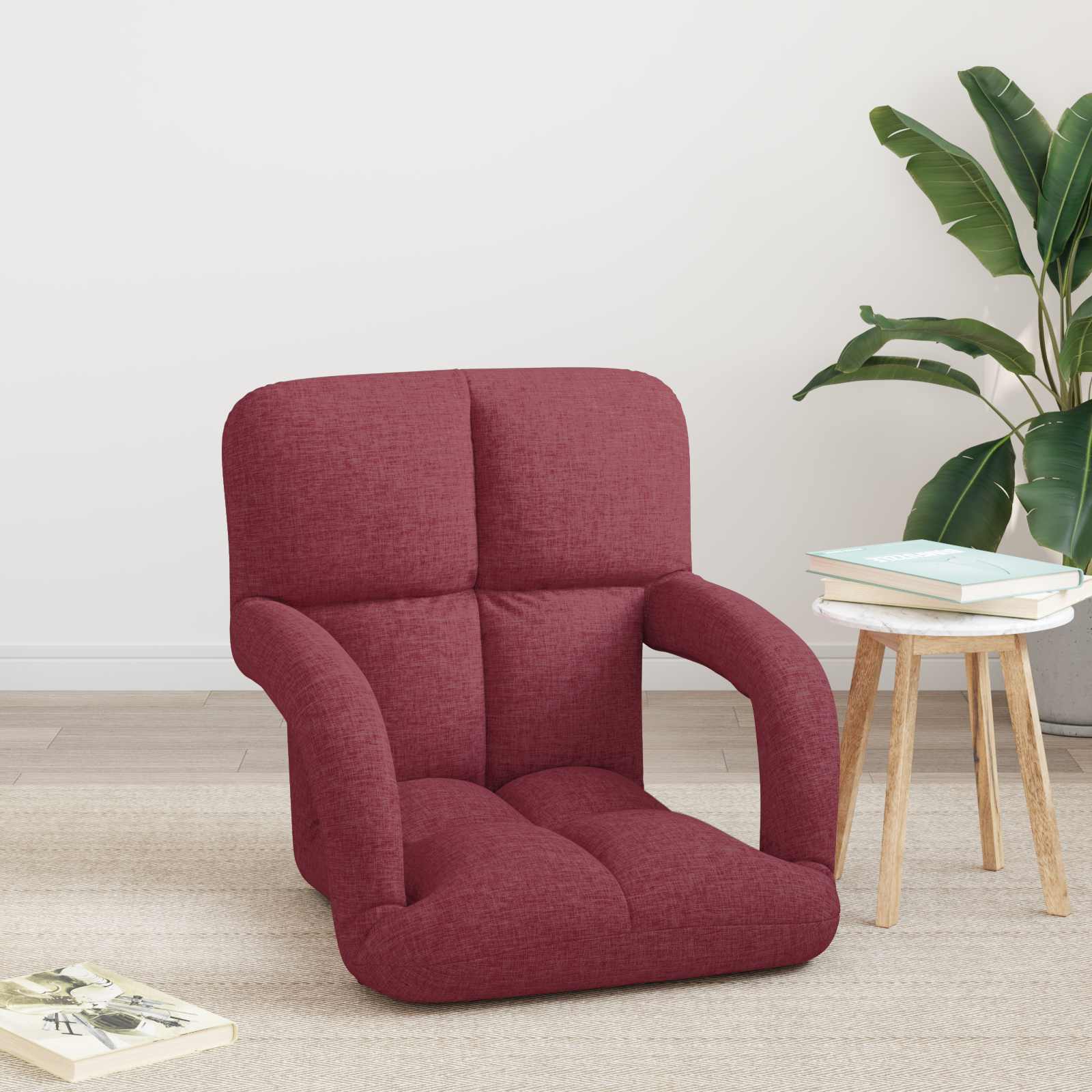 Ρυθμιζόμενη Πολυθρόνα Δαπέδου Κόκκινο 58 x 62 x 58 εκ Ύφασμα - Pakobazaar