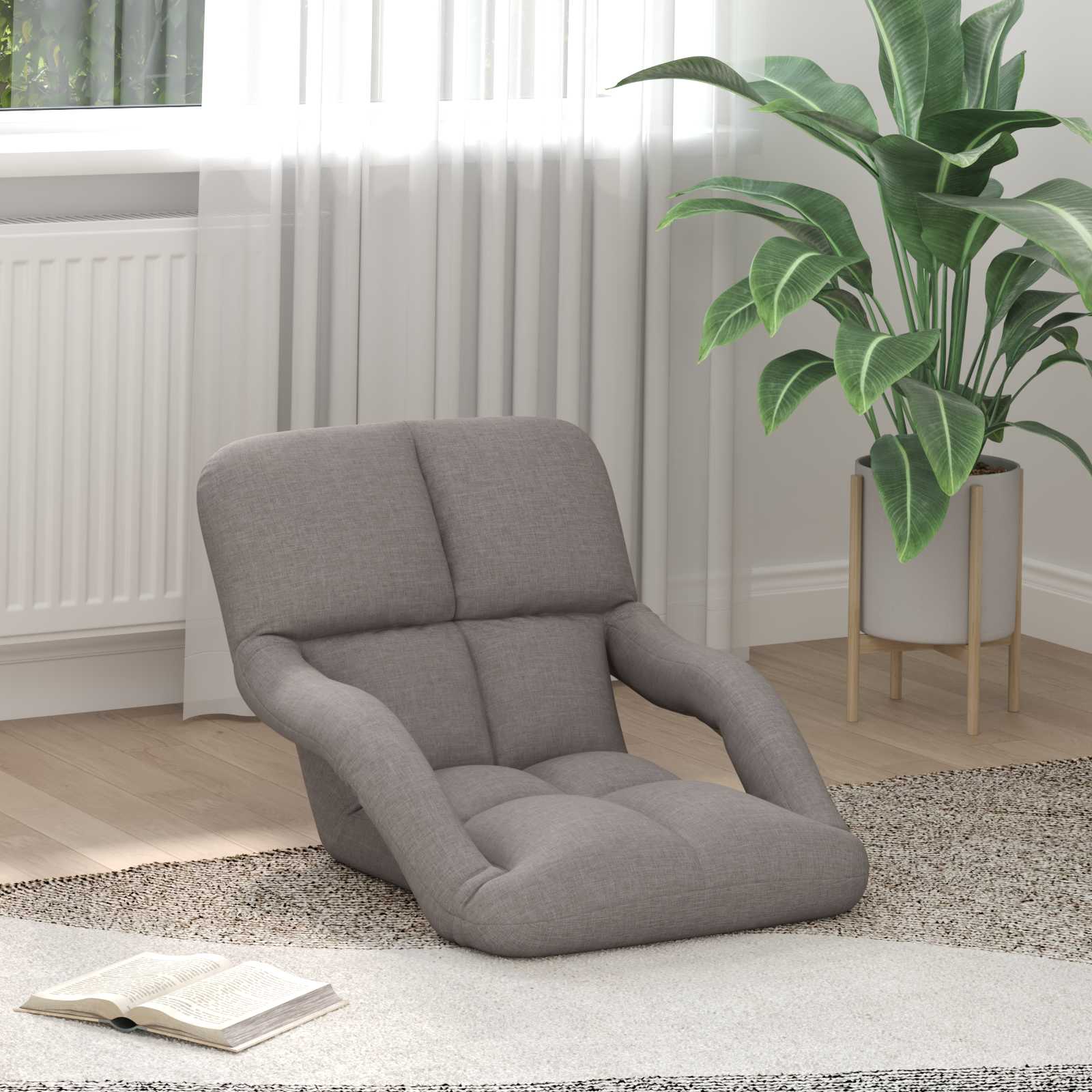 Ρυθμιζόμενη Πολυθρόνα Δαπέδου Taupe 58 x 62 x 58 εκ Ύφασμα - Pakobazaar