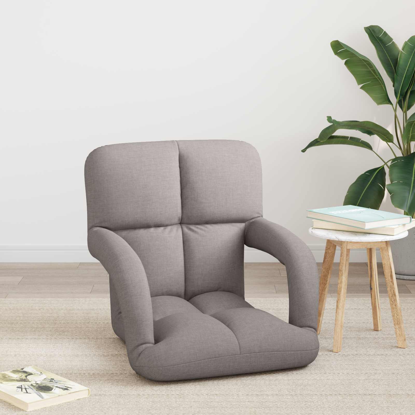 Ρυθμιζόμενη Πολυθρόνα Δαπέδου Taupe 58 x 62 x 58 εκ Ύφασμα - Pakobazaar