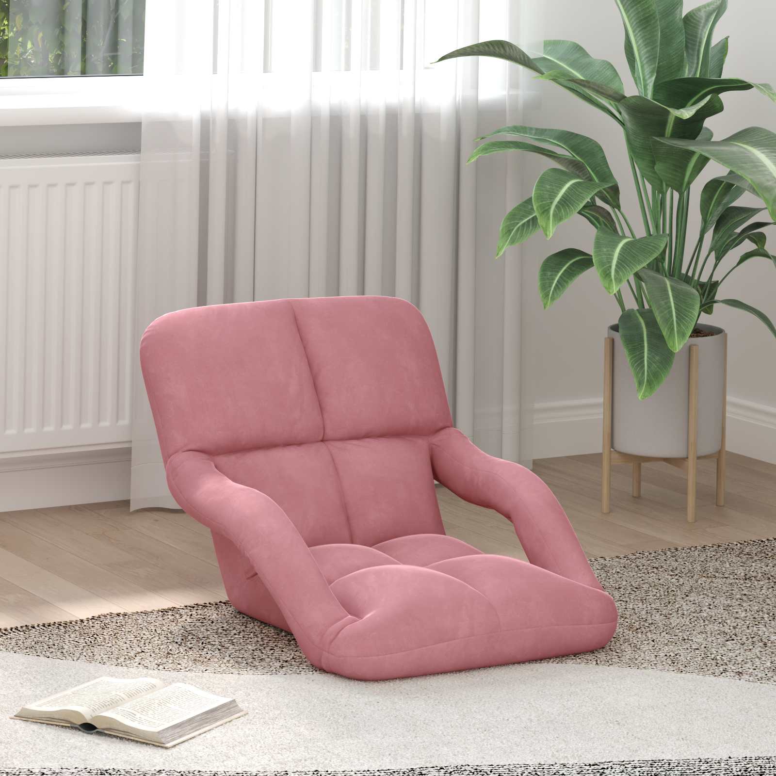 Καρέκλα Δαπέδου Ροζ 58 x 62 x 58 εκ Βελούδο - Pakobazaar
