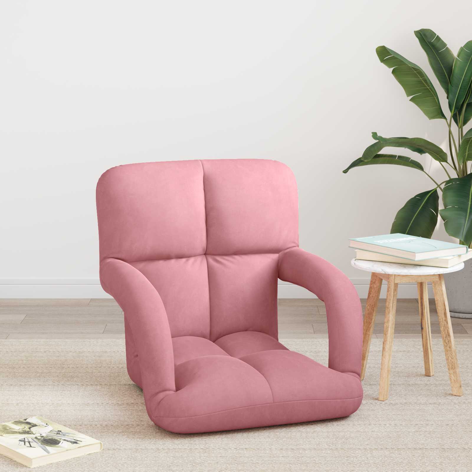 Καρέκλα Δαπέδου Ροζ 58 x 62 x 58 εκ Βελούδο - Pakobazaar