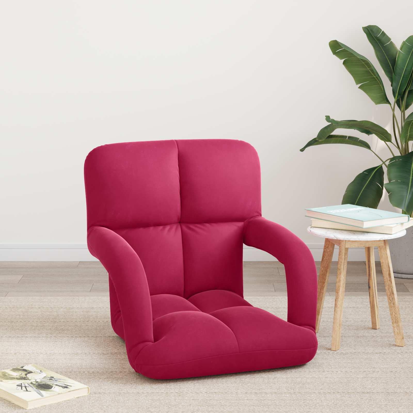Καρέκλα Δαπέδου Κόκκινο 58 x 62 x 58 εκ Βελούδο - Pakobazaar