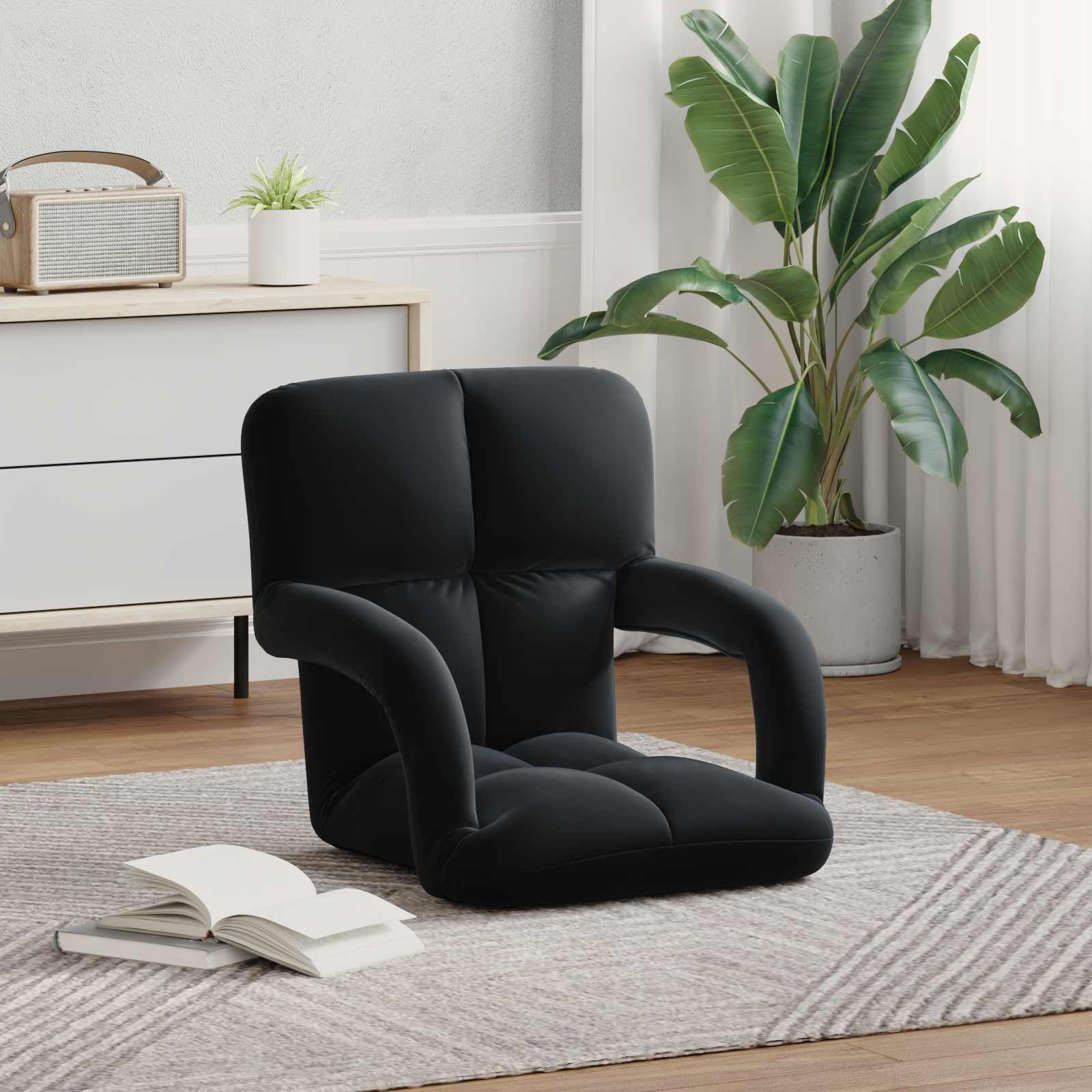 Καρέκλα Δαπέδου Μαύρο 58 x 62 x 58 εκ Βελούδο - Pakobazaar