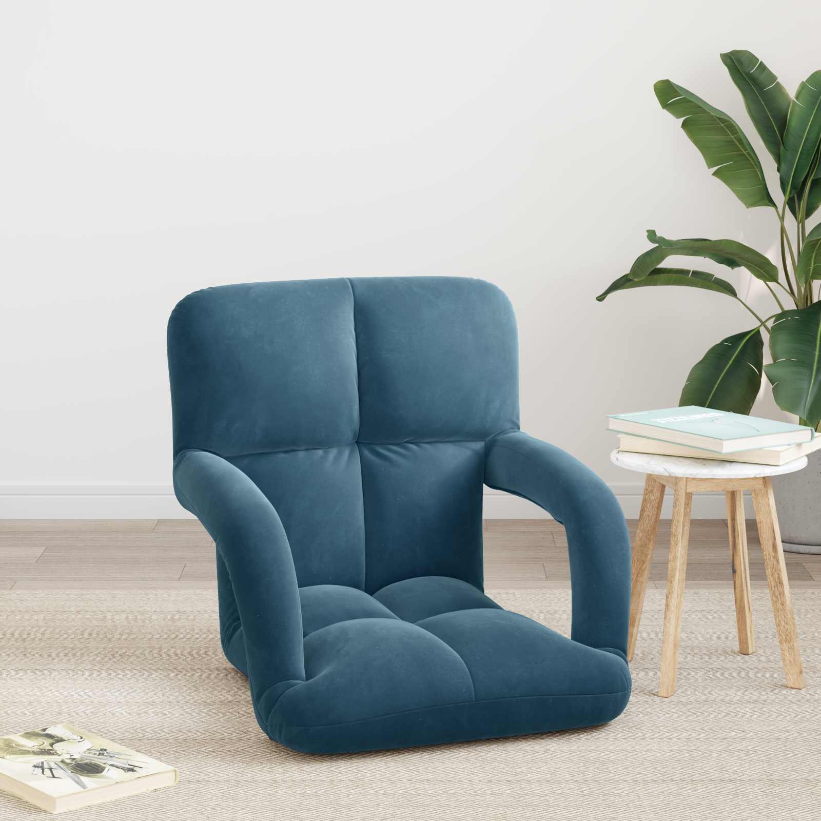 Καρέκλα Δαπέδου Μπλε 58 x 62 x 58 εκ Βελούδο - Pakobazaar