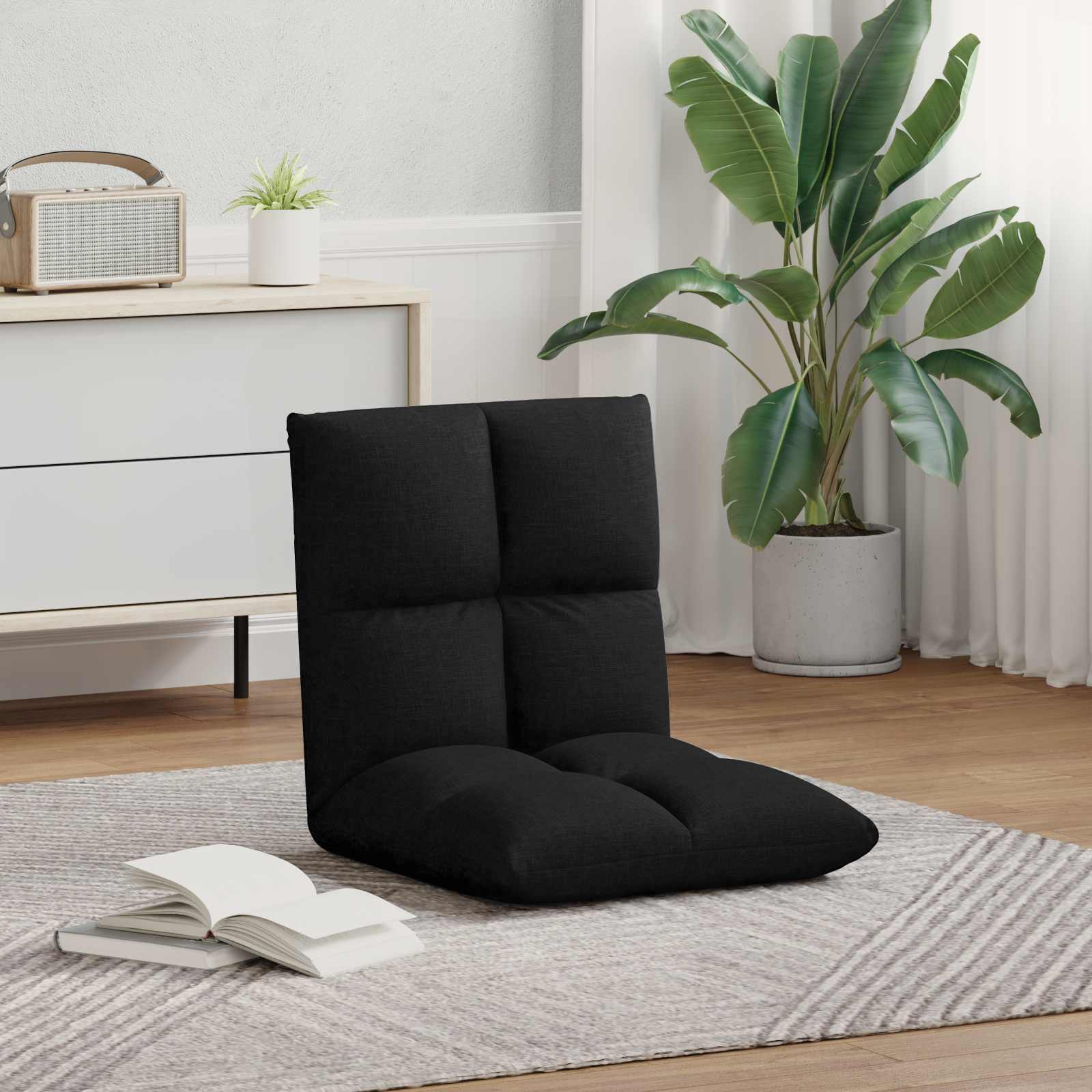 Καρέκλα Δαπέδου Μαύρο 50 x 61 x 57 εκ ύφασμα - Pakobazaar