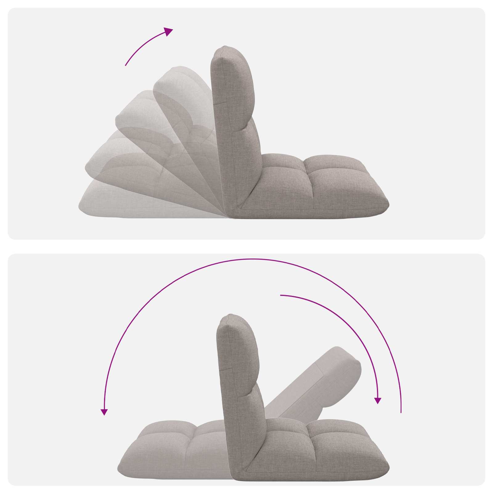 Καρέκλα Δαπέδου Taupe 50 x 61 x 57 εκ ύφασμα - Pakobazaar