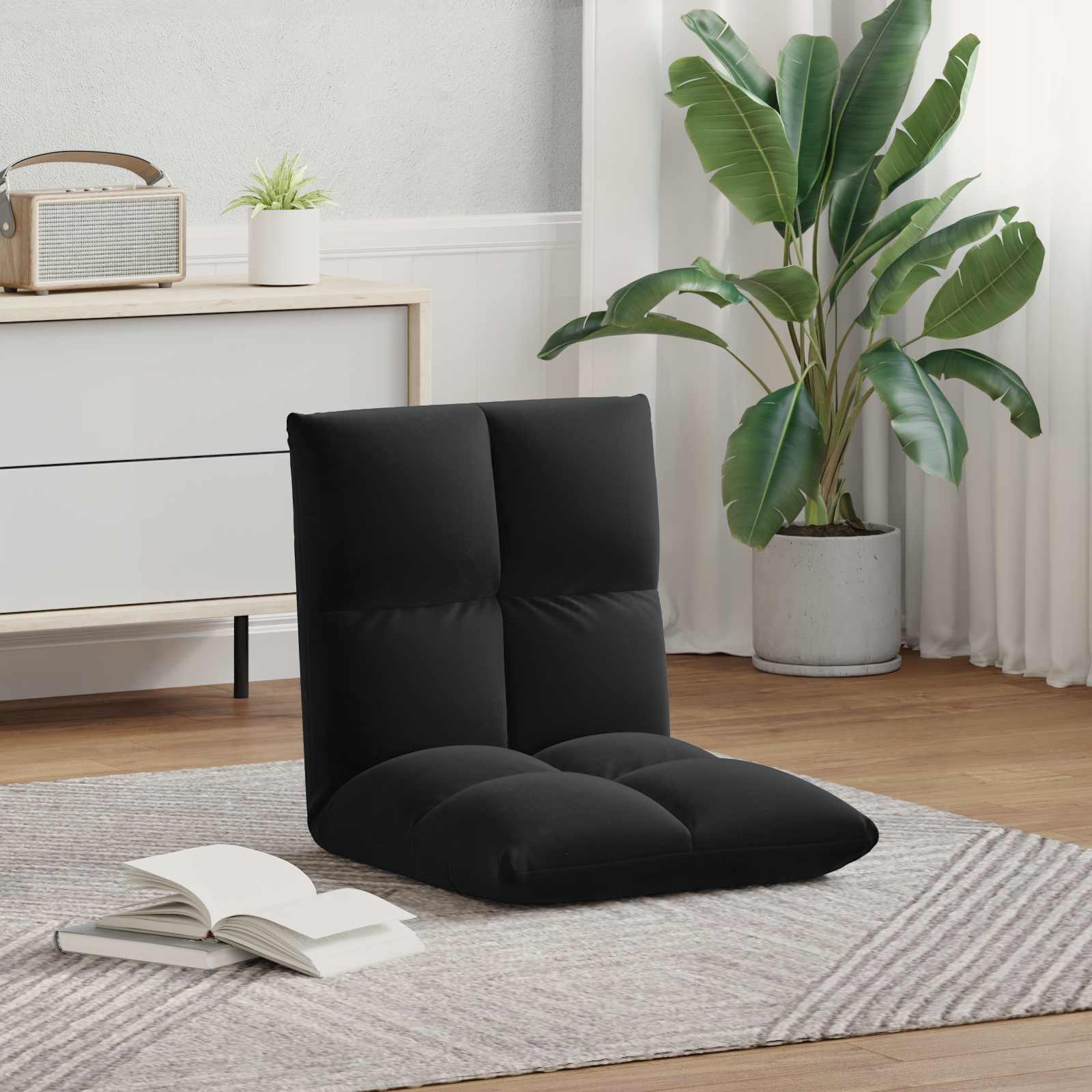Καρέκλα Δαπέδου Μαύρο 50 x 61 x 57 εκ Βελούδο - Pakobazaar