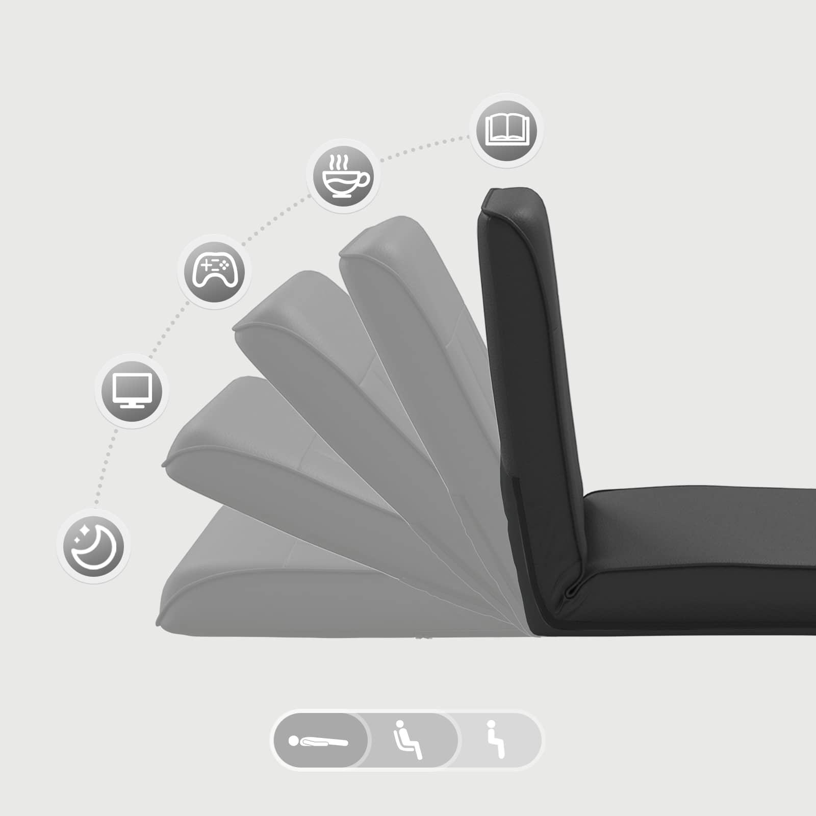 Καρέκλα Δαπέδου Μαύρο 50 x 73 x 60 εκ Τεχνητό Δέρμα - Pakobazaar