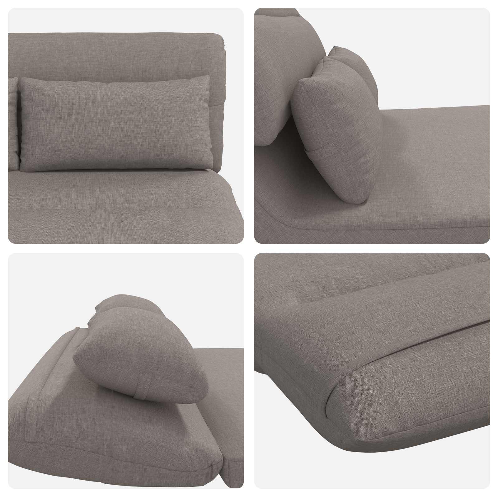 Καρέκλα Δαπέδου Taupe 110 x 82 x 55 εκ ύφασμα - Pakobazaar