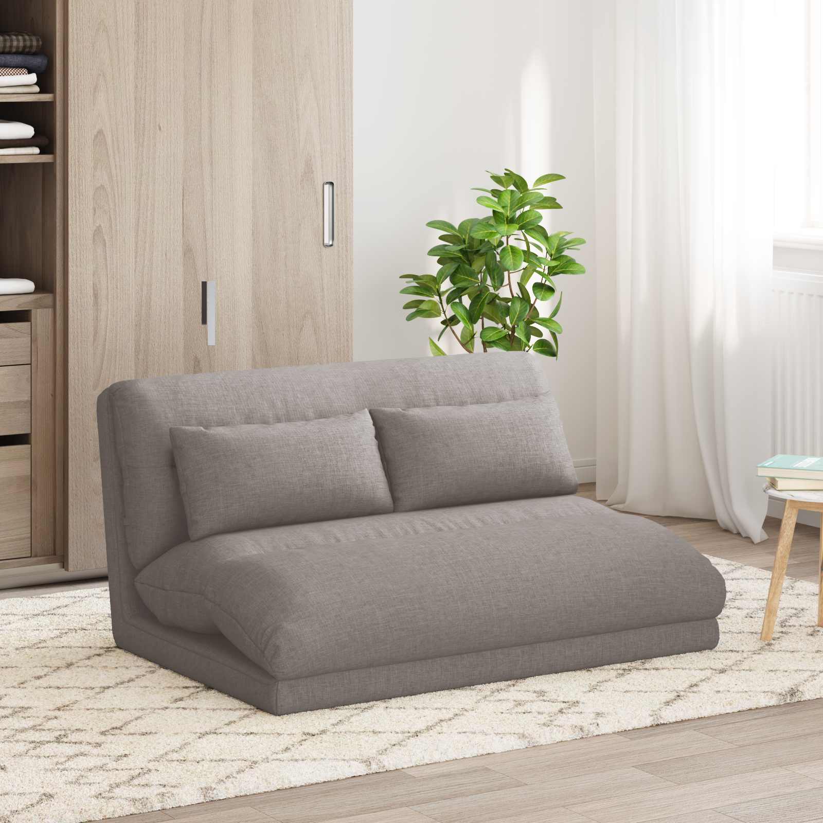 Καρέκλα Δαπέδου Taupe 110 x 82 x 55 εκ ύφασμα - Pakobazaar