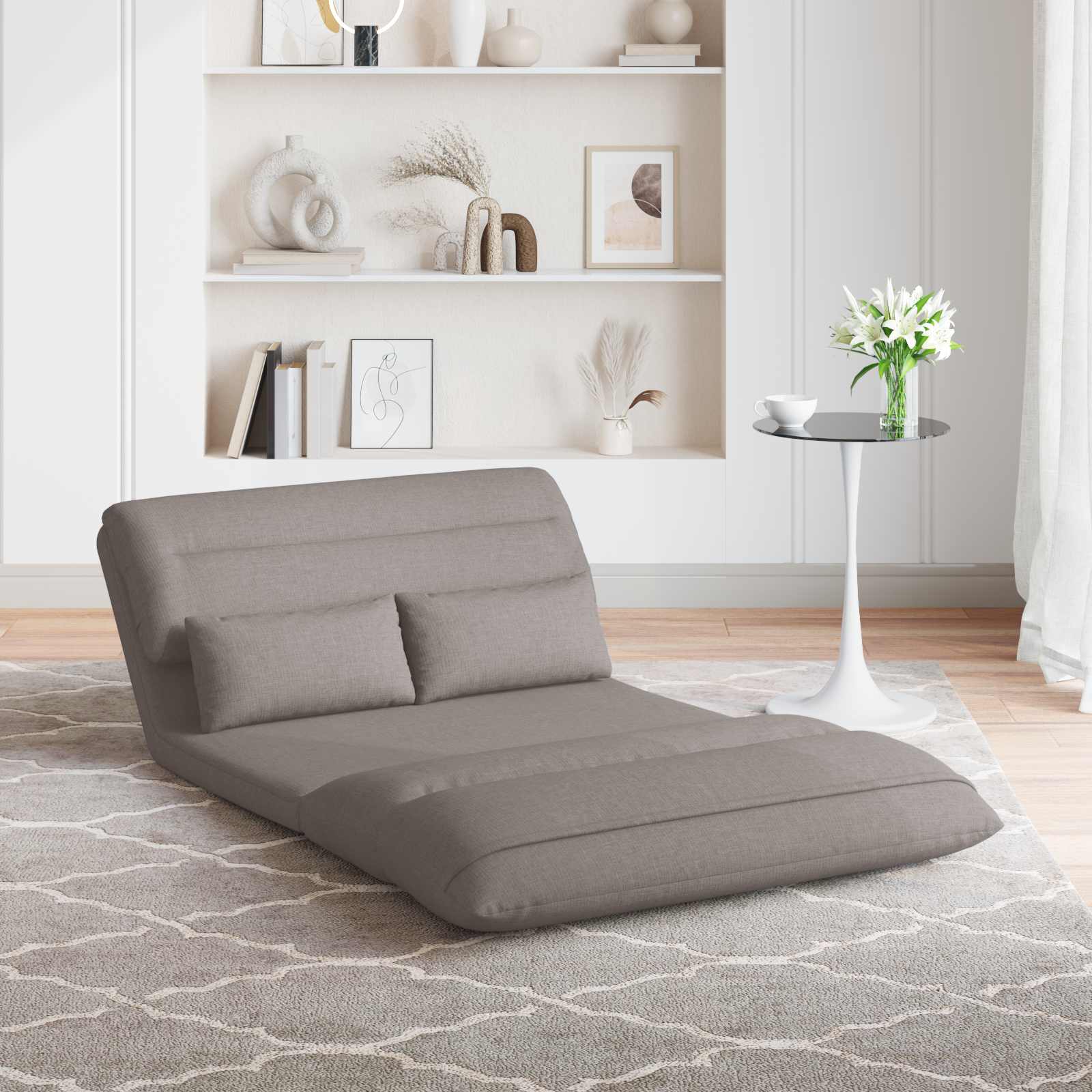 Καρέκλα Δαπέδου Taupe 110 x 82 x 55 εκ ύφασμα - Pakobazaar