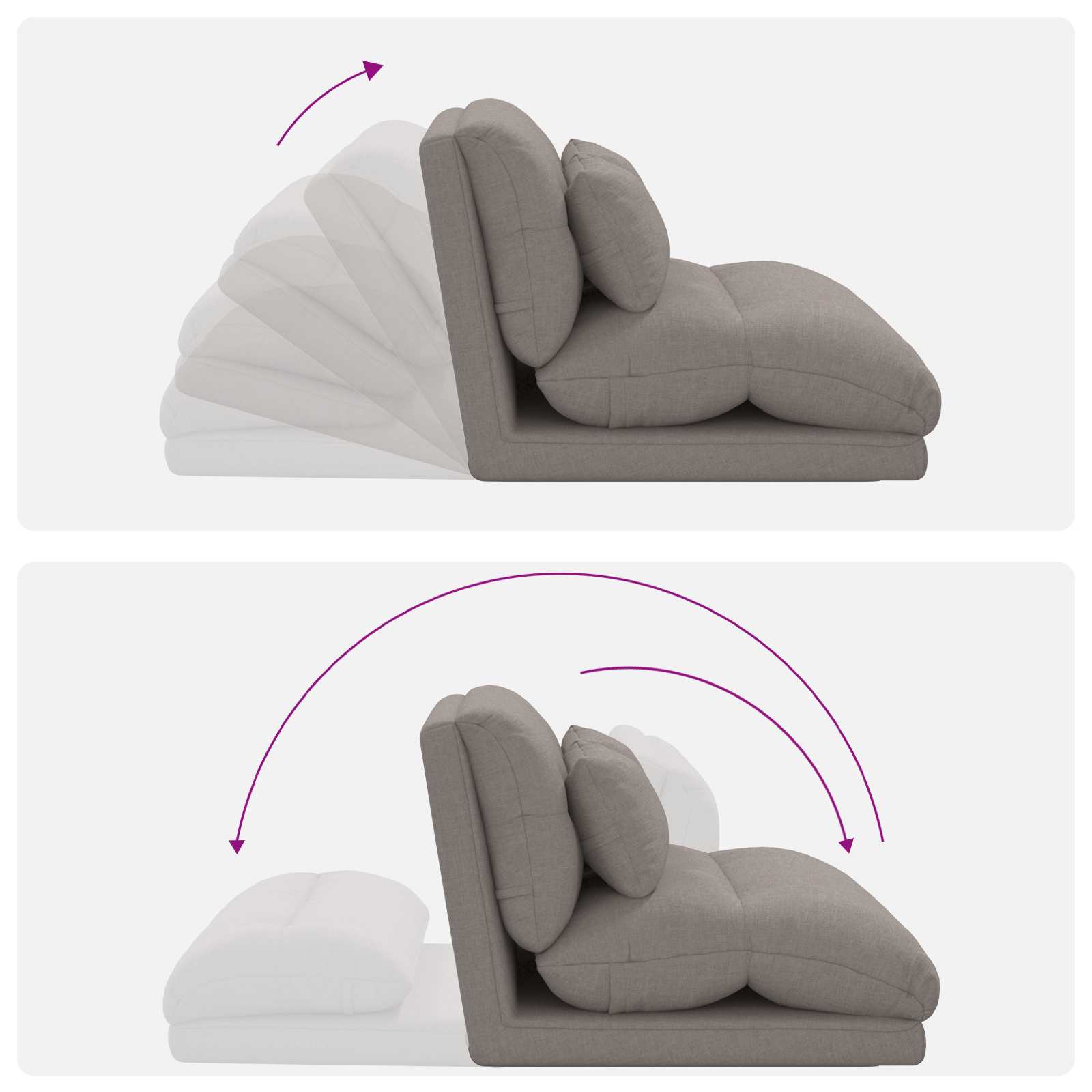 Καρέκλα Δαπέδου Taupe 110 x 82 x 55 εκ ύφασμα - Pakobazaar