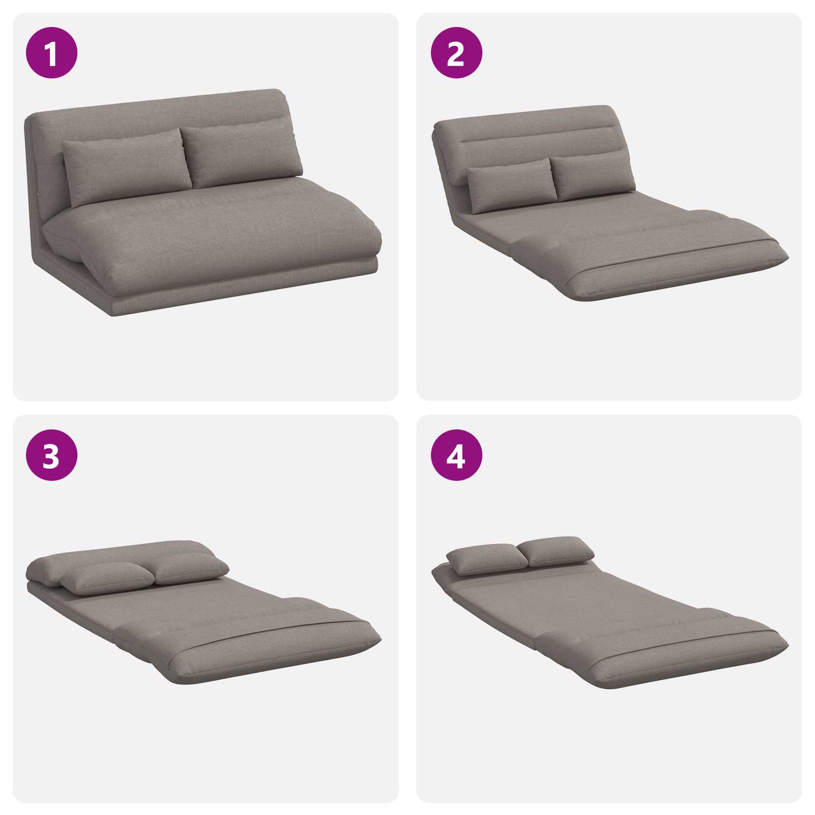 Καρέκλα Δαπέδου Taupe 110 x 82 x 55 εκ ύφασμα - Pakobazaar