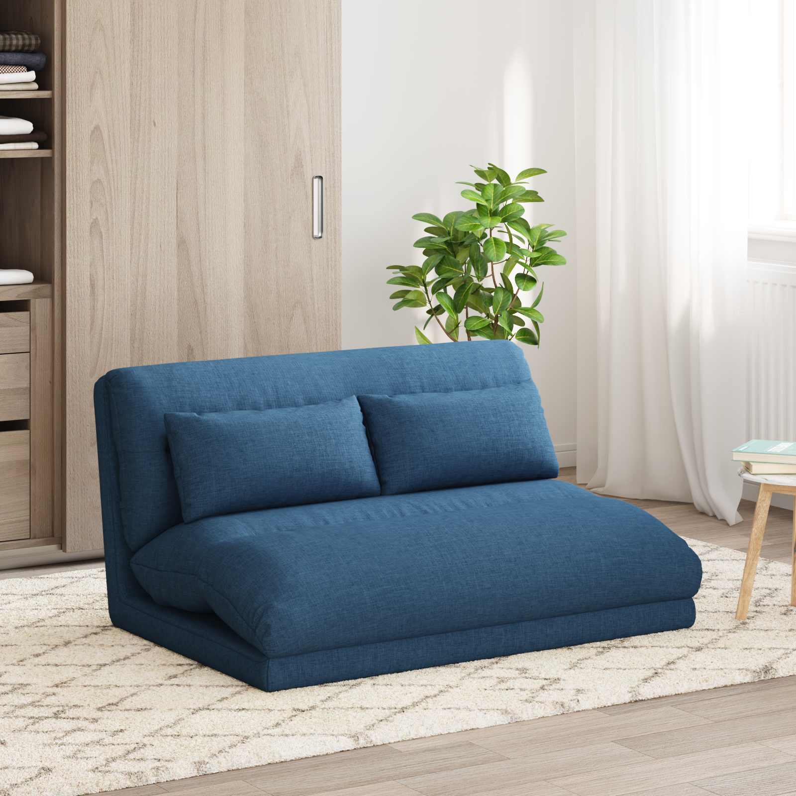 Καρέκλα Δαπέδου Μπλε 110 x 82 x 55 εκ ύφασμα - Pakobazaar