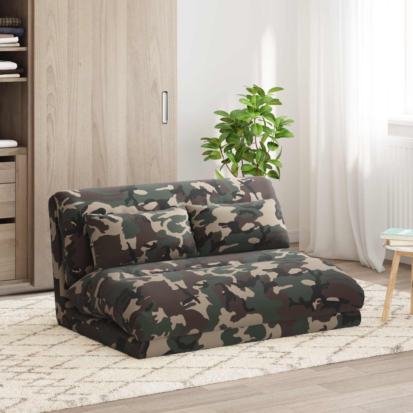 Καρέκλα Δαπέδου Στρατιωτικό Πράσινο 110 x 82 x 55 εκ ύφασμα - Pakobazaar