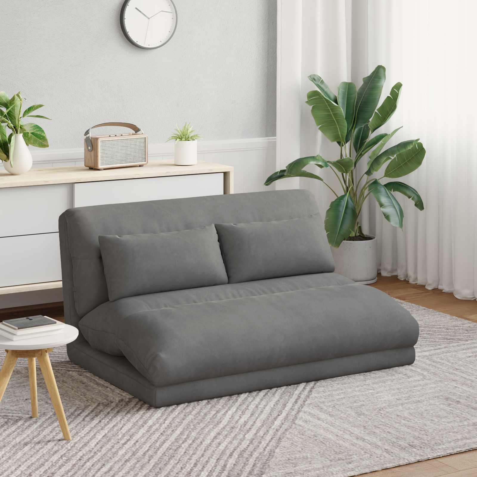 Καρέκλα Δαπέδου Σκούρο Γκρι 110 x 82 x 55 εκ Βελούδο - Pakobazaar