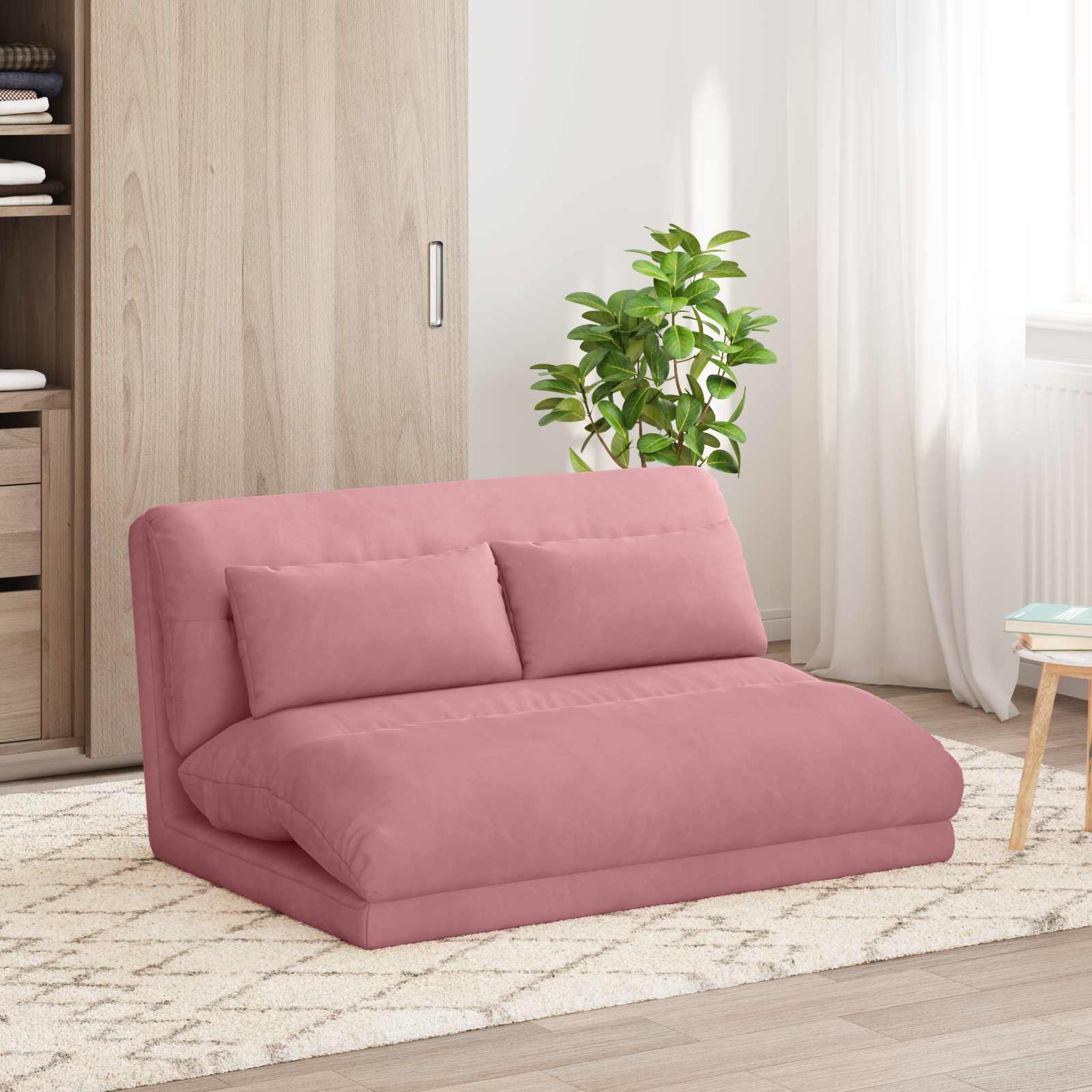 Καρέκλα Δαπέδου Ροζ 110 x 82 x 55 εκ Βελούδο - Pakobazaar