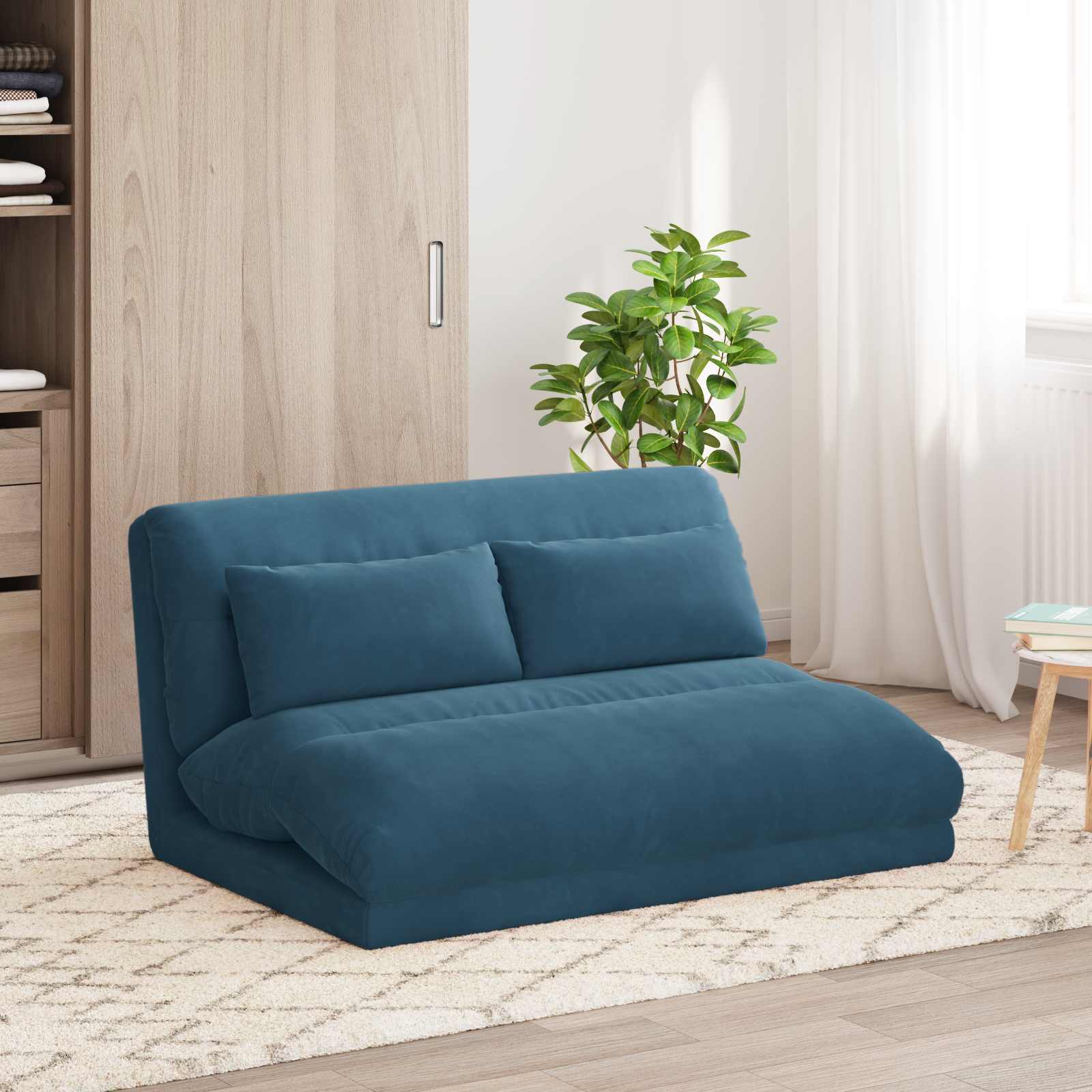 Καρέκλα Δαπέδου Μπλε 110 x 82 x 55 εκ Βελούδο - Pakobazaar
