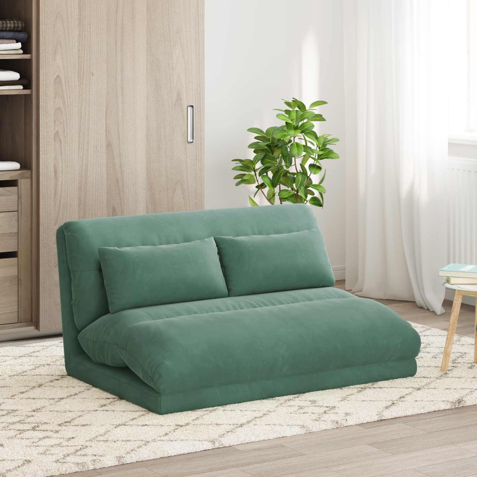 Καρέκλα Δαπέδου Θαλασσί 110 x 82 x 55 εκ Βελούδο - Pakobazaar