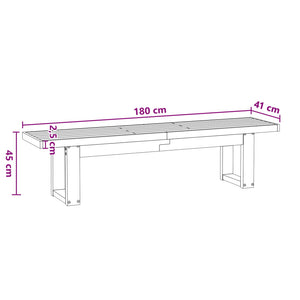 Καθιστικό Σαλονιού NOAIN 180 x 41 x 45 εκ Στερεό πεύκο Μαύρο - Pakobazaar