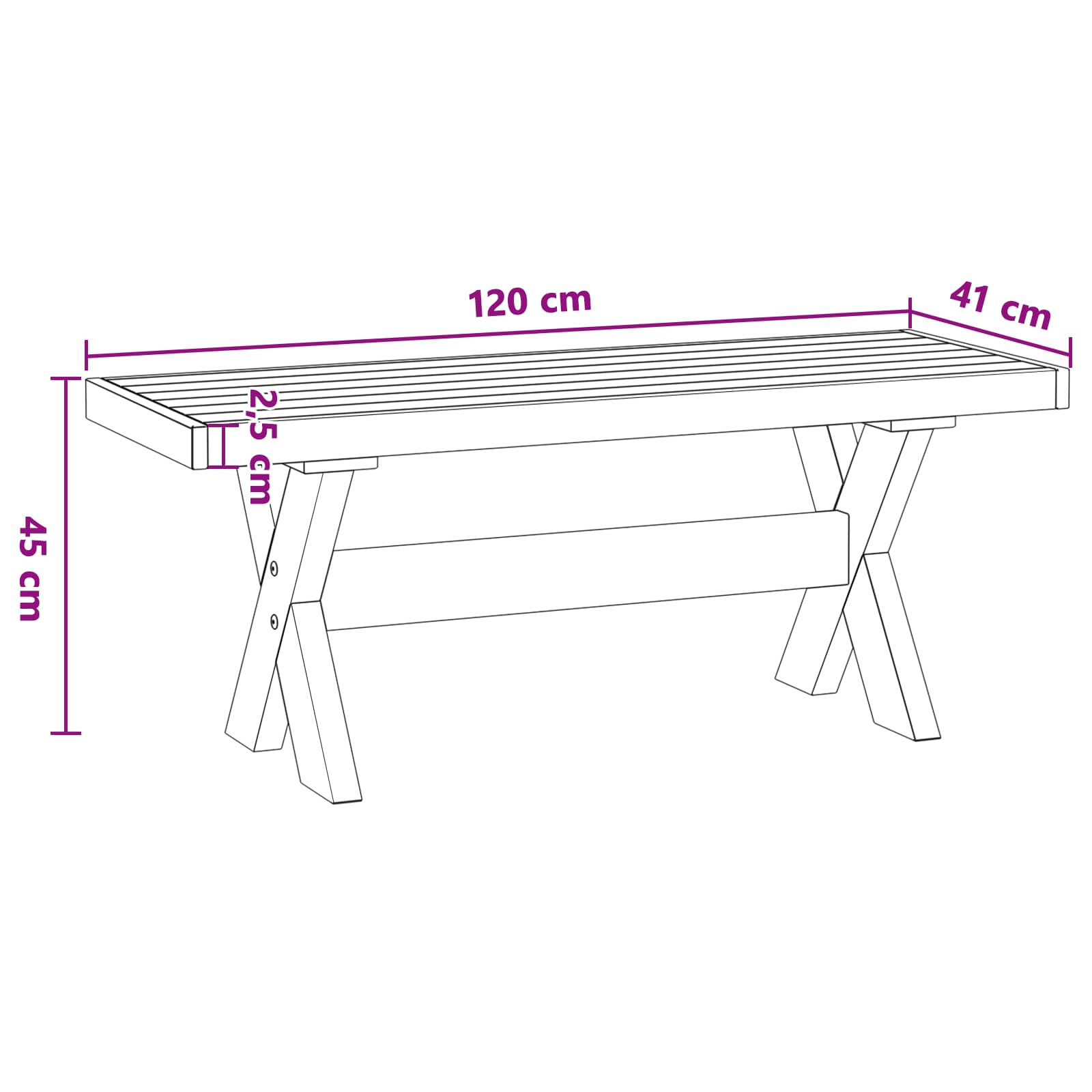 Καθιστικό Σαλονιού NOAIN 120 x 41 x 45 εκ. Στερεό πεύκο Φυσικό - Pakobazaar