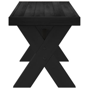 Καθιστικό Σαλονιού NOAIN 120 x 41 x 45 εκ. Στερεό πεύκο Μαύρο - Pakobazaar