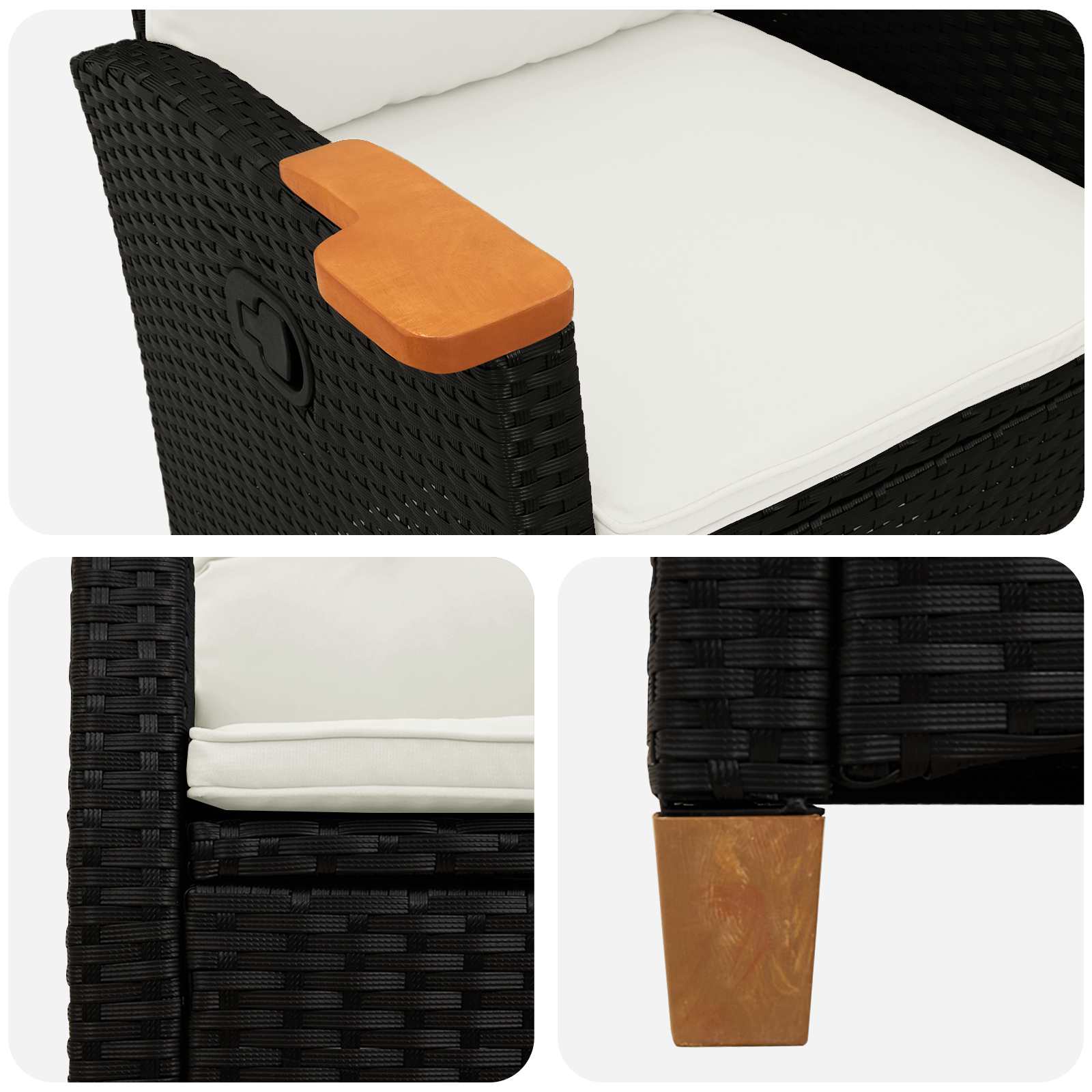 Ρυθμιζόμενη καρέκλα με επιτραπέζιο τσάι 62 x 64 x 112 εκ.