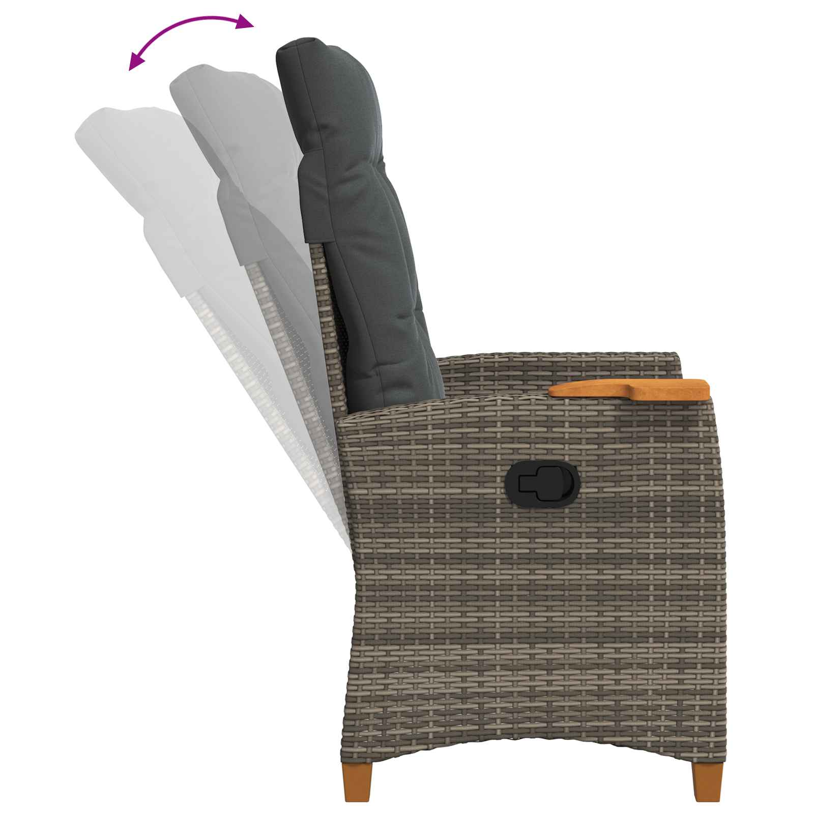 Ρυθμιζόμενη καρέκλα με επιτραπέζιο τσάι 62 x 64 x 112 εκ.