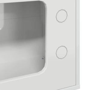 Σπίτι Γάτας Λαμπερό Λευκό 51 x 30 x 52 εκ. Επεξεργασμένο Ξύλο