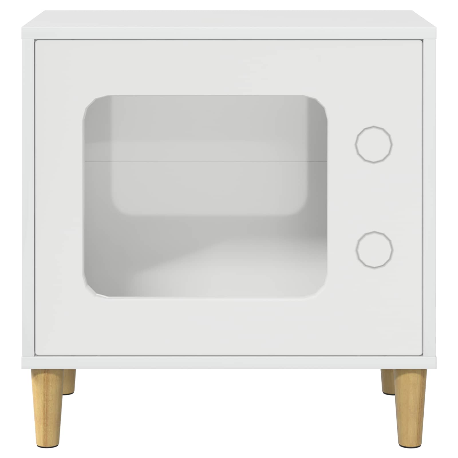 Σπίτι Γάτας Λαμπερό Λευκό 51 x 30 x 52 εκ. Επεξεργασμένο ξύλο