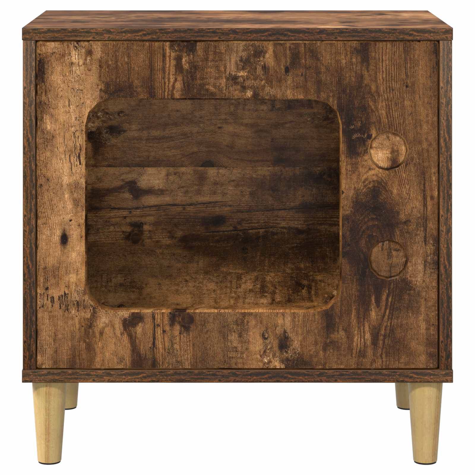 Σπίτι Γάτας Καπνιστό Δρύς 51 x 30 x 52 εκ. Επεξεργασμένο ξύλο