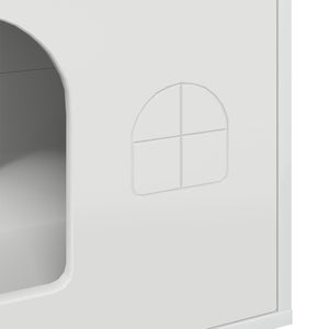 Σπίτι Γάτας Λαμπερό Λευκό 51 x 30 x 52 εκ. Επεξεργασμένο Ξύλο
