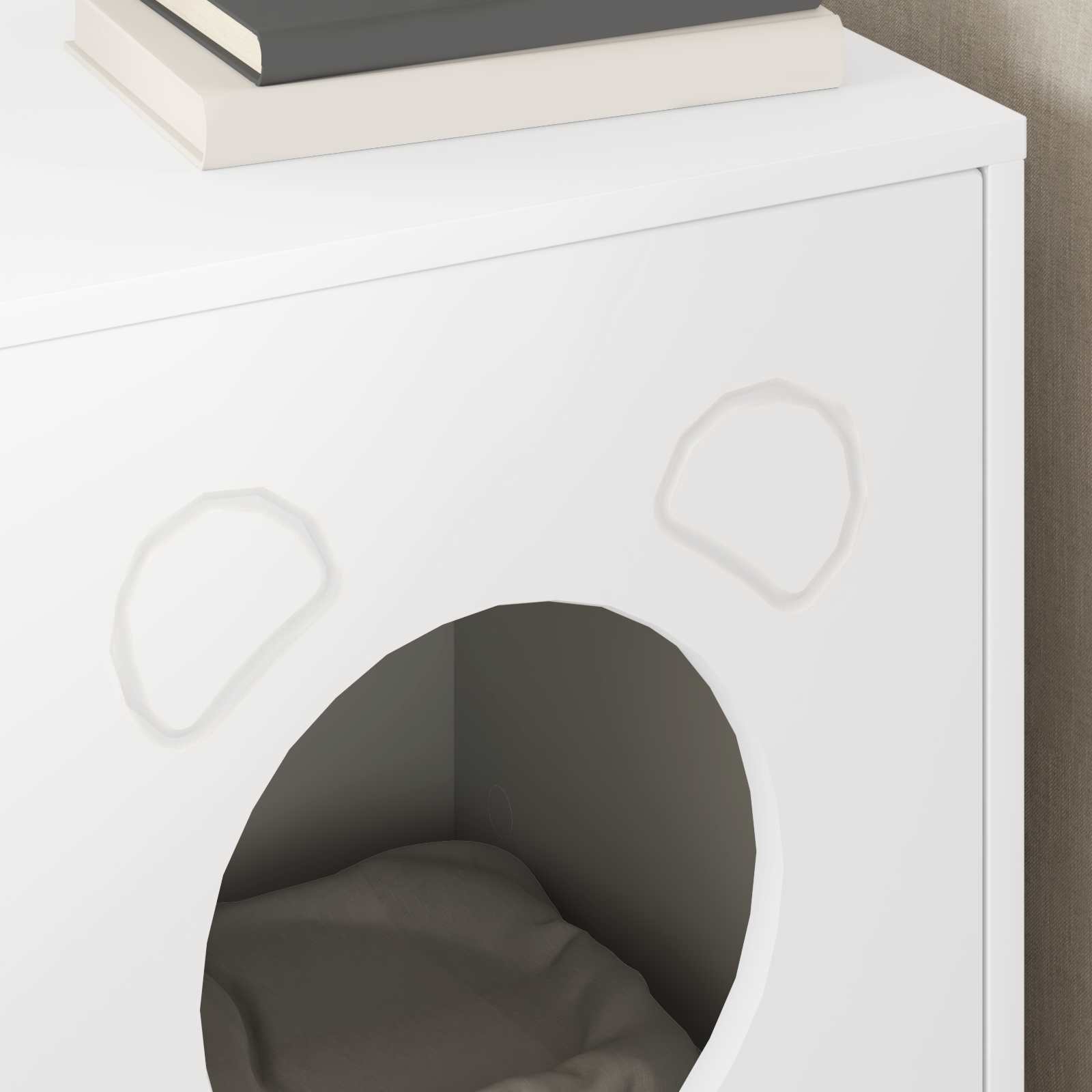 Σπίτι Γάτας Λευκό 42,5 x 40 x 53 εκ Επεξεργασμένο ξύλο - Pakobazaar