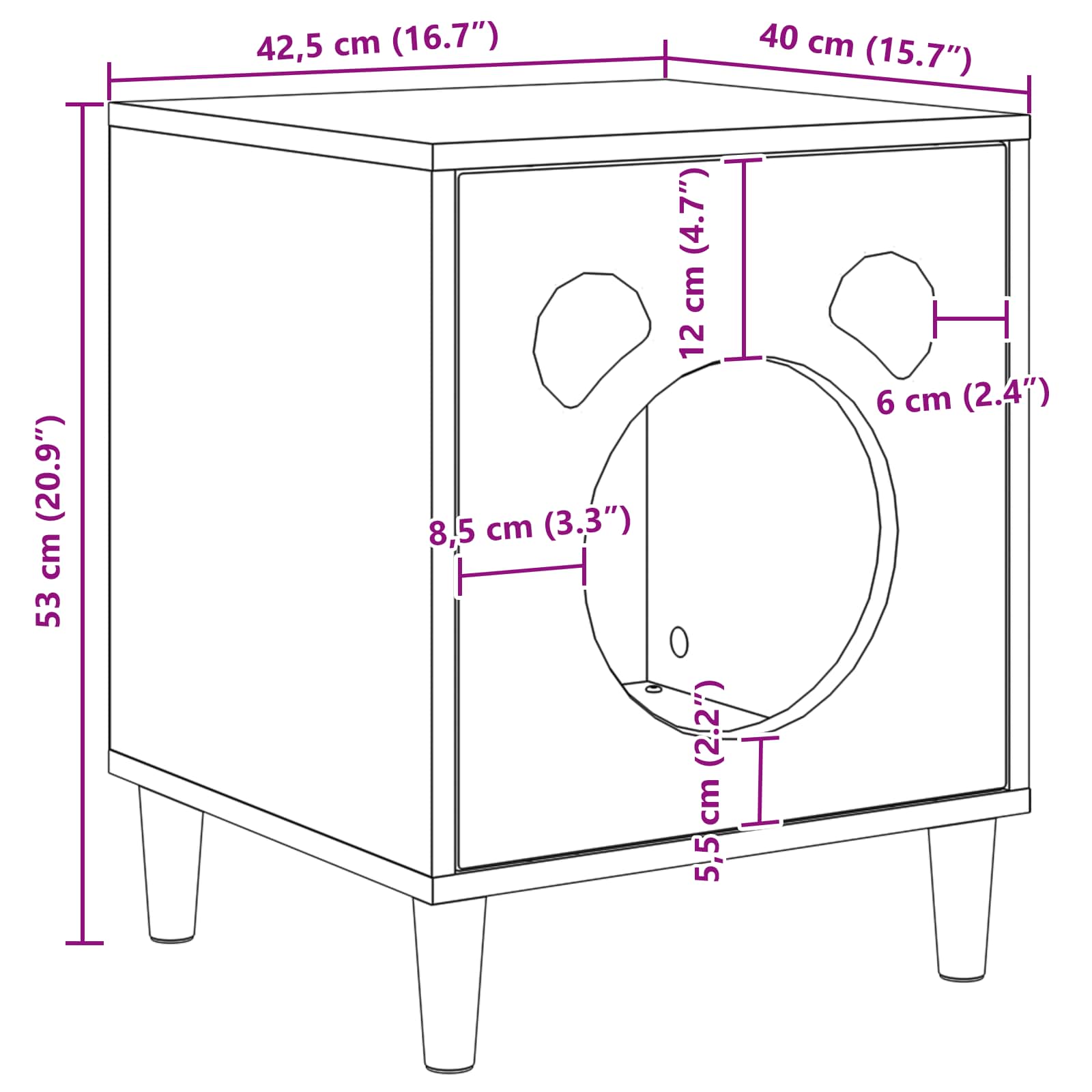 Σπίτι Γάτας Λευκό 42,5 x 40 x 53 εκ Επεξεργασμένο ξύλο - Pakobazaar