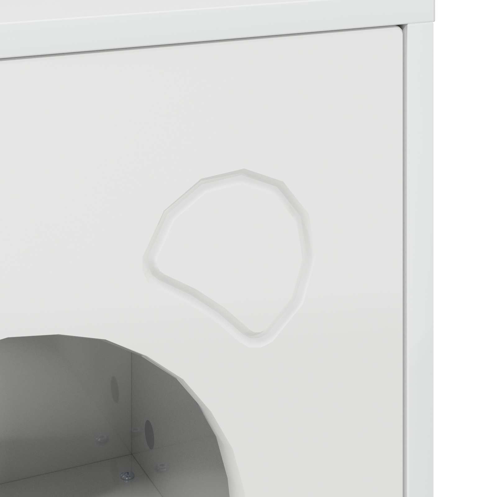 Σπίτι Γάτας Λαμπερό Λευκό 42,5 x 40 x 53 εκ Επεξεργασμένο ξύλο