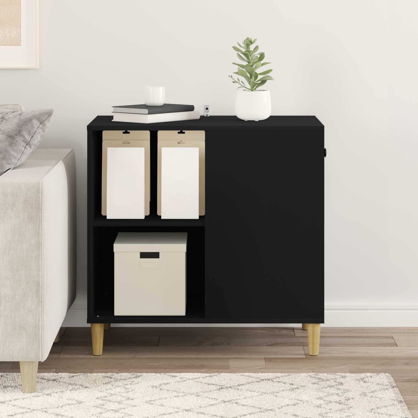 Σπίτι Γάτας Μαύρο 72 x 42.5 x 70 εκ. Επεξεργασμένο ξύλο