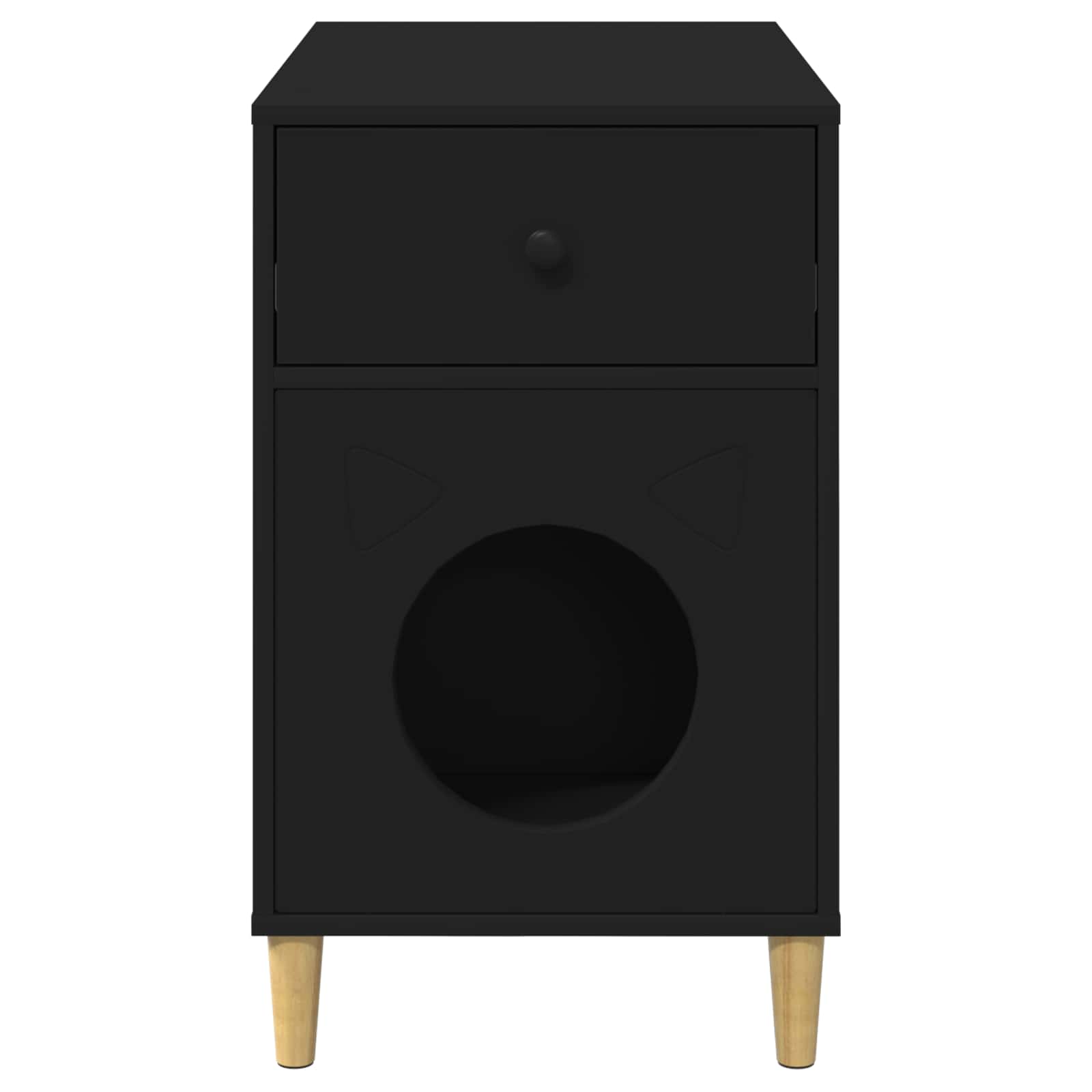 Σπίτι Γάτας Μαύρο 72 x 42.5 x 70 εκ. Επεξεργασμένο ξύλο