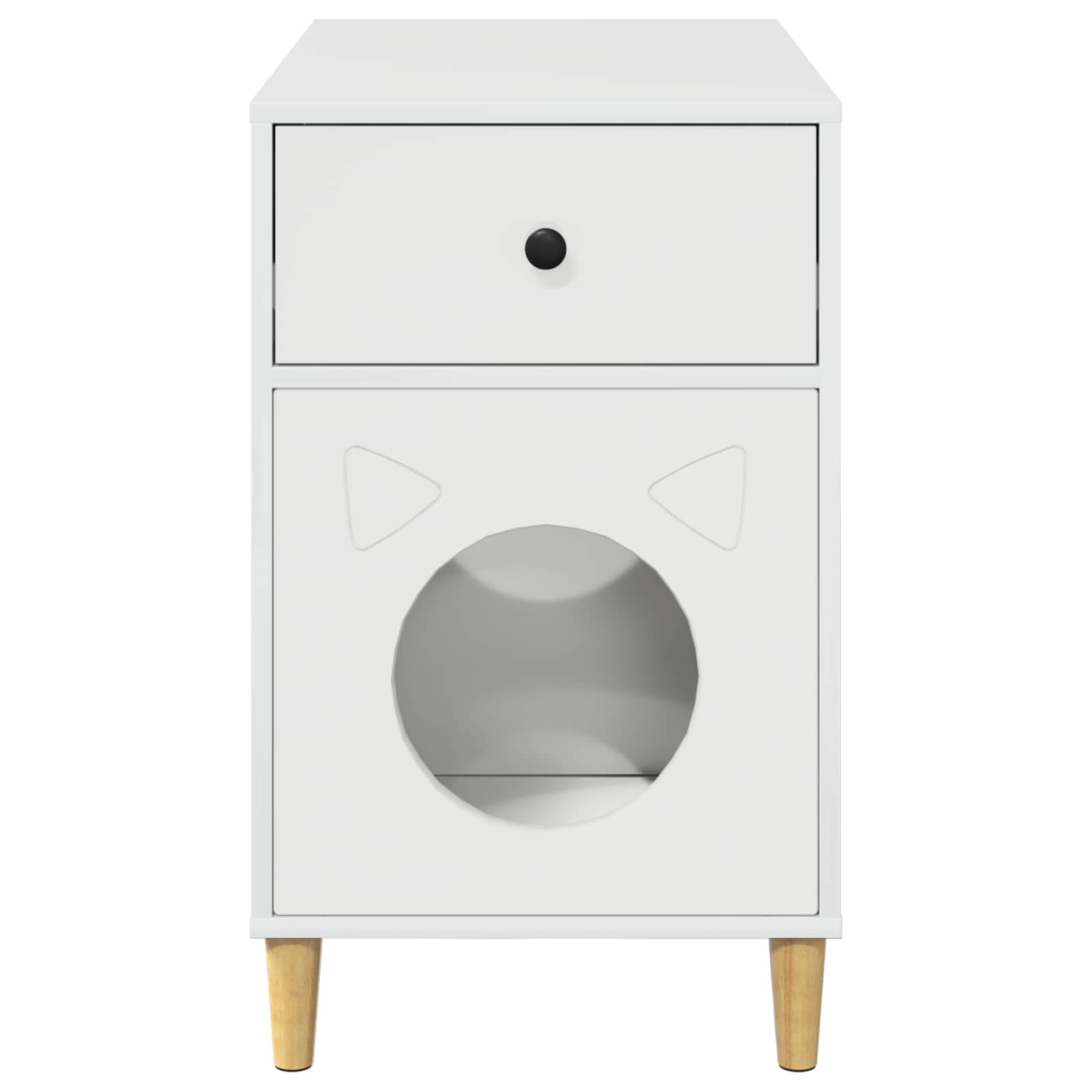 Σπίτι Γάτας Λαμπερό Λευκό 72 x 42.5 x 70 εκ. Επεξεργασμένο ξύλο