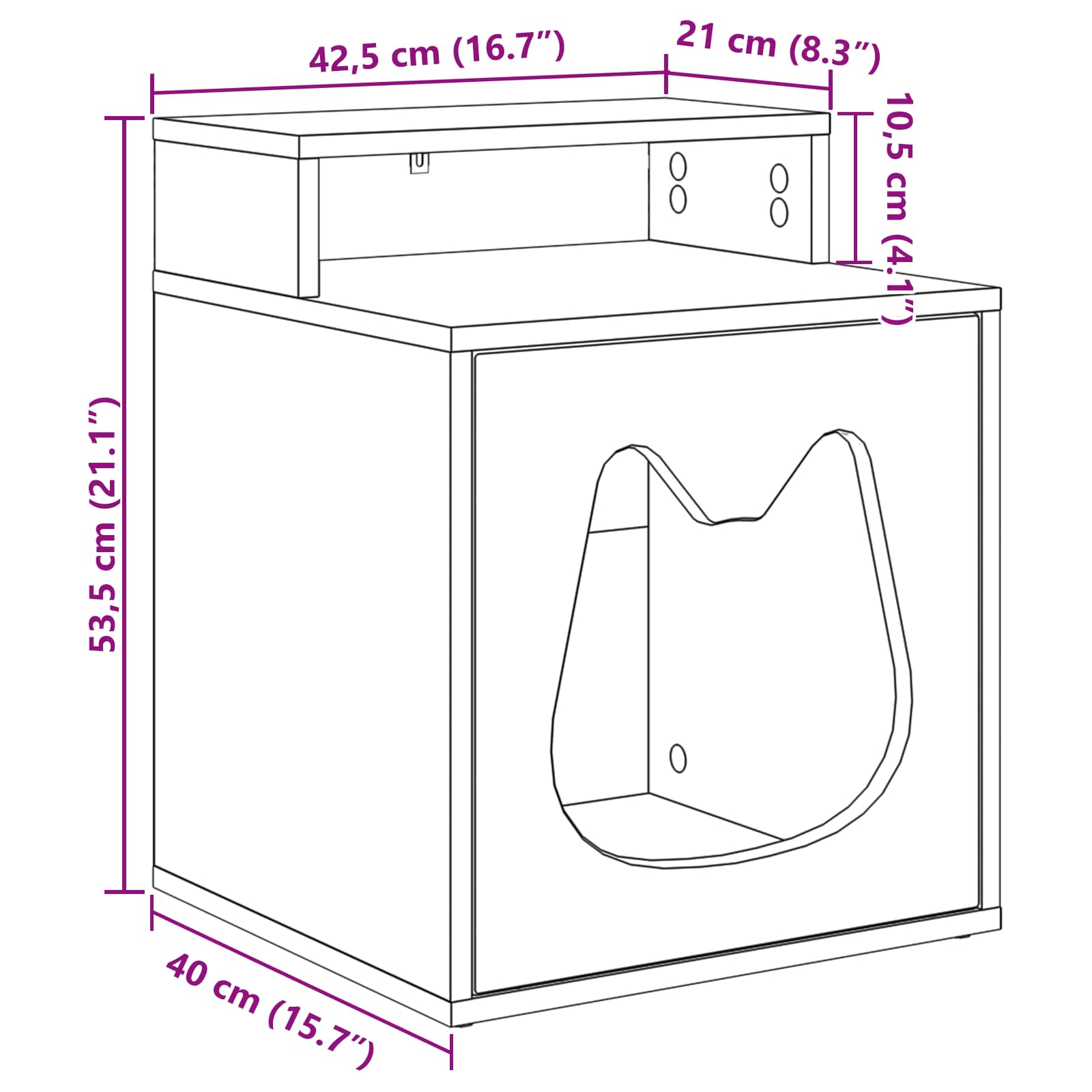 Σπίτι Γάτας Λευκό 42,5 x 40 x 53,5 εκ Επεξεργασμένο ξύλο