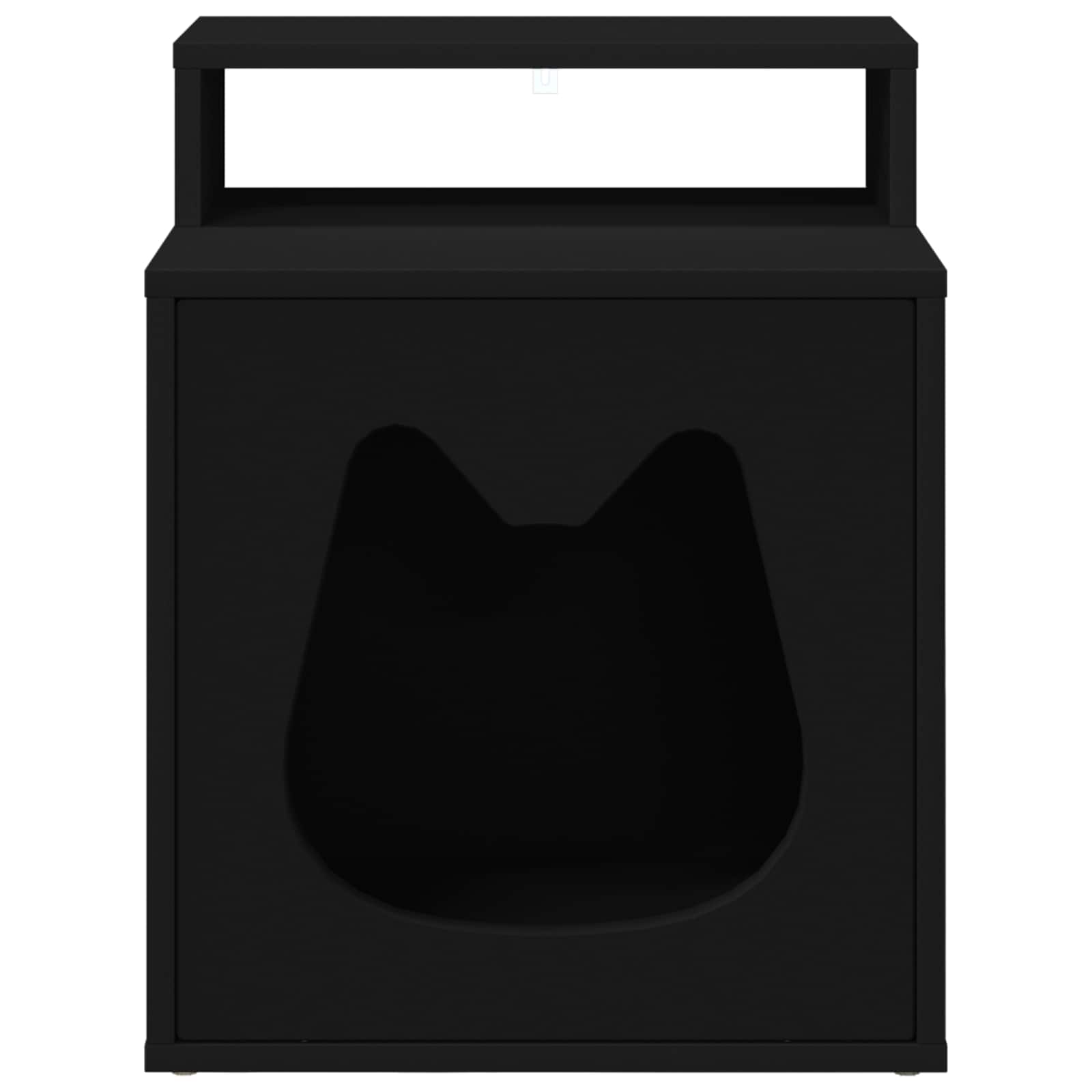 Σπίτι Γάτας Μαύρο 42,5 x 40 x 53,5 εκ Επεξεργασμένο ξύλο